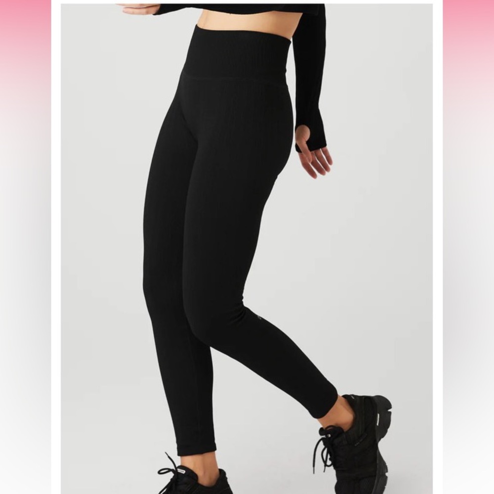 ALO SEAMLESS CABLE KNIT HIGH-WAIST LEGGING
